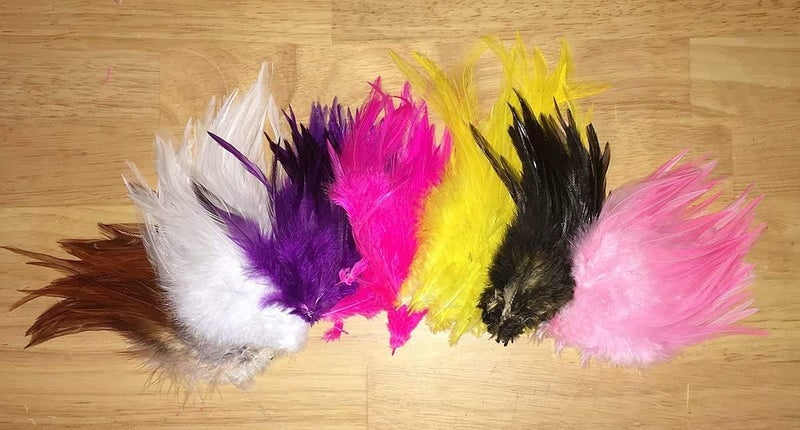 Creative Angler Saddle Hackle Fly Tying Materials - Natural Feathers for Wet Flies, Rooster Feathers, Hair Feathers for Crafts, Fly Tying Kit - Small Feathers Combo Pack of Steelhead Colored Feathers - Image 5
